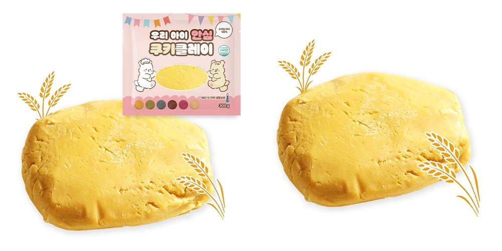 우리밀 버터100% 쿠키 반죽 생지 [우리 아이 안심 쿠키클레이] 만들기 꾸밈 키트, 364g, 1개