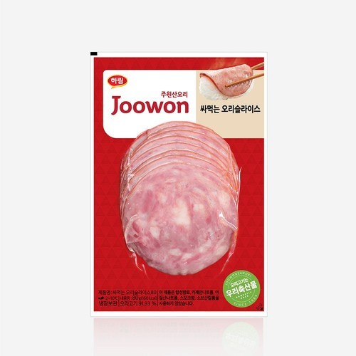 하림 주원산오리 싸먹는 오리 훈제 슬라이스 저당 훈제오리 햄 80g, 3개