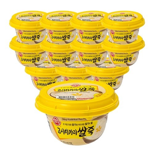오뚜기 용기죽 고시히카리쌀죽, 285g, 12개