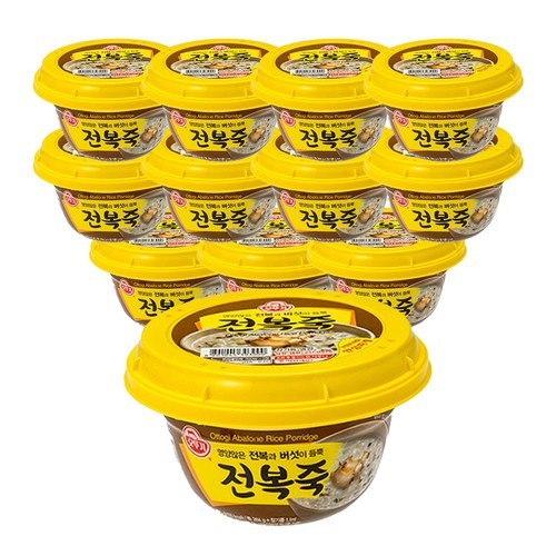오뚜기 용기죽 전복죽, 285g, 12개