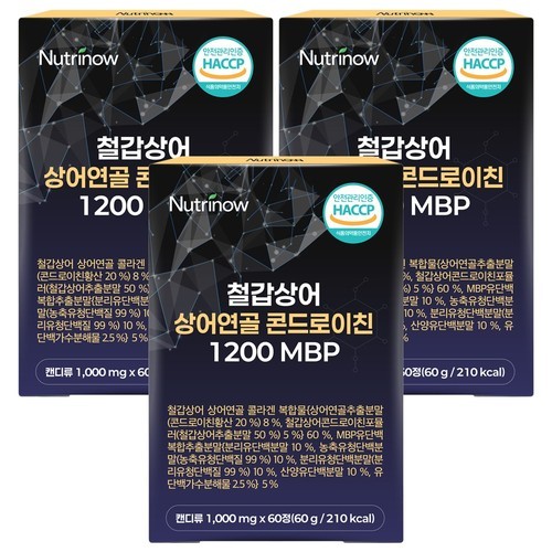 [4개월분] 철갑상어 콘드로이친 1500 뮤코다당단백 소연골 기능성 저분자 60정, 4개