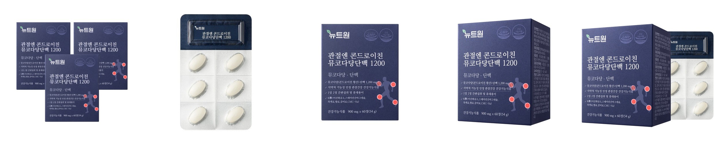 관절엔 콘드로이친 1200 뮤코다당단백 뉴트원 관절 연골 60정, 12개