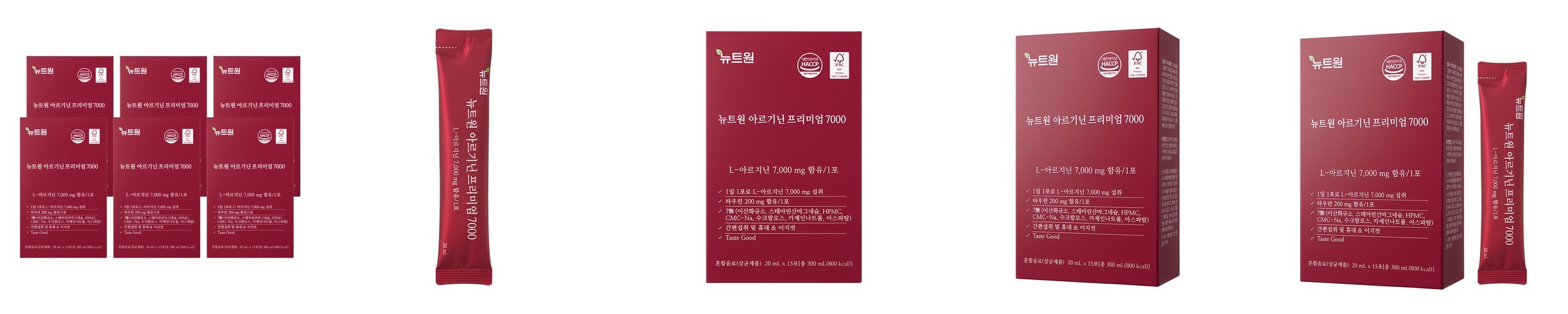 뉴트원 아르기닌 프리미엄 L 7000mg 아르지닌 타우린 아연 15포, 6개