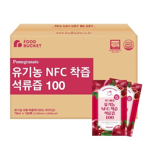 푸드버킷 유기농NFC 착즙석류즙 100포, 1개
