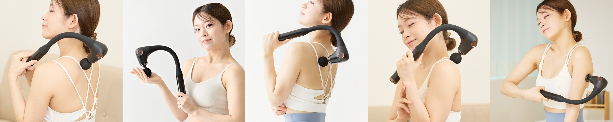 진동폭 조절이 가능한 냉온열 마사지건 화이트