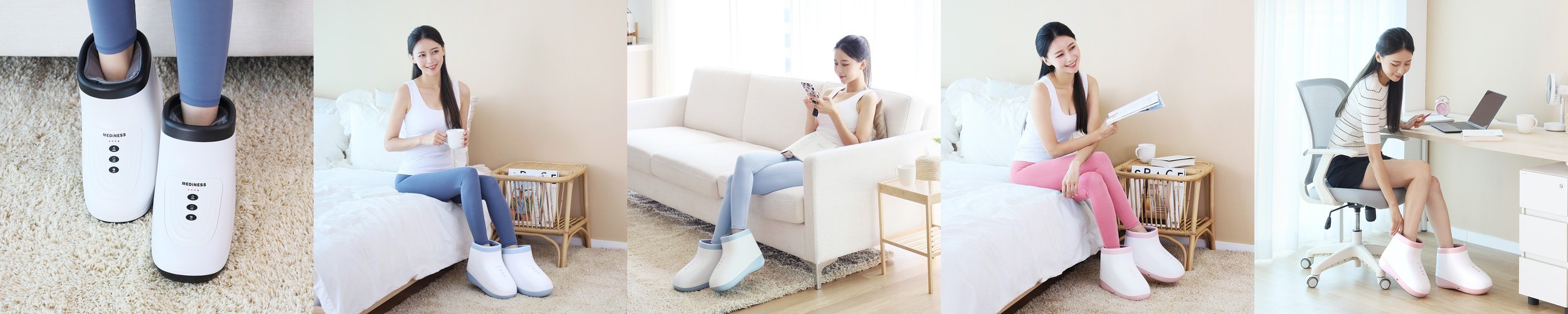 닥터웰 공기압마사지기 6구 종아리 발 안마기 에어핏 DR-5900 본체+다리+허리 (보관함포함)
