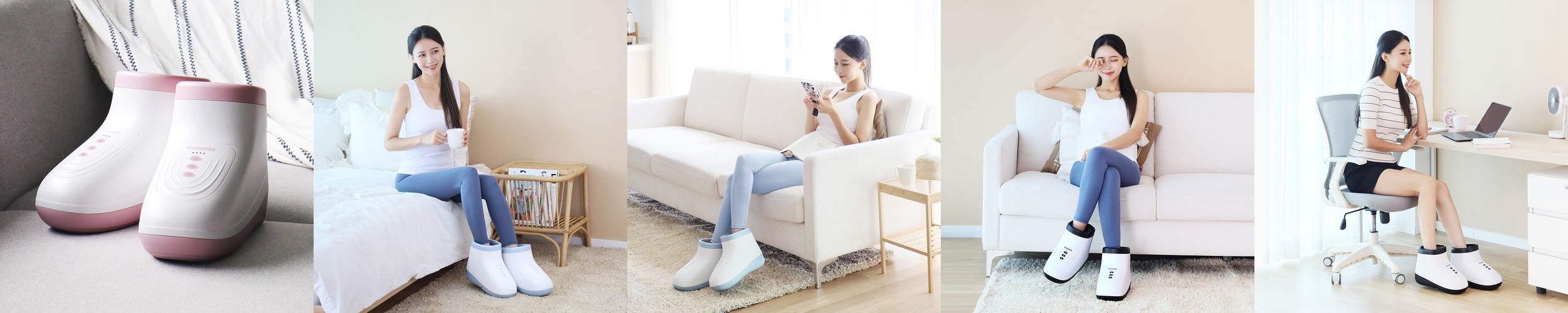 닥터웰 공기압마사지기 6구 종아리 발 안마기 에어핏 DR-5900 본체+다리+허리 (보관함포함)