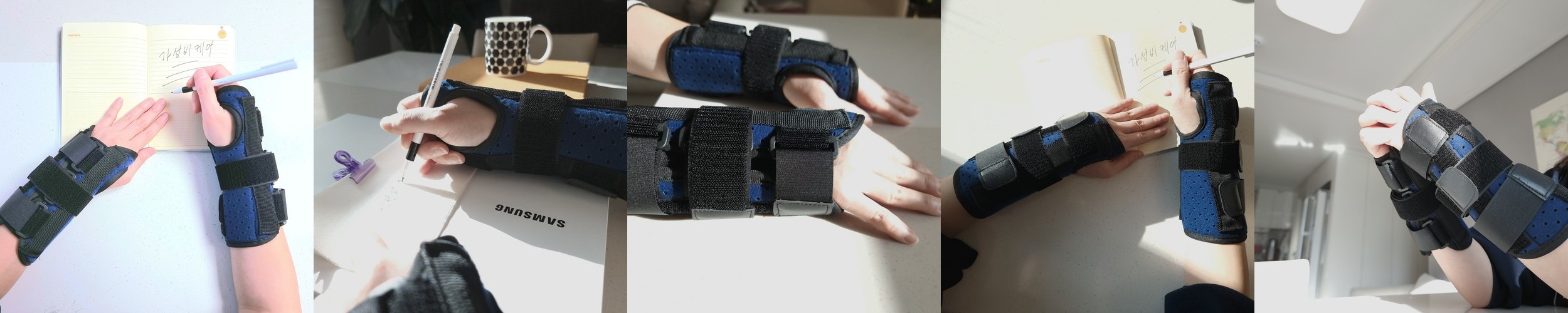 라인벨라 썸라인 엄지손가락 손목보호대 테이핑 건초염 스트랩 아대 오른손 ML 블랙