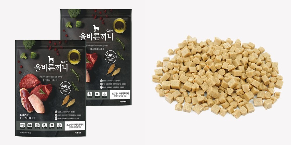 올바른끼니 알파 장건강 맛보기 스팀사료 기호성 좋은 강아지사료 소고기+박테리오파지, 50g, 1개