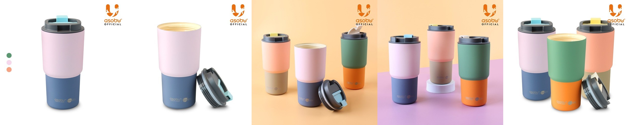 캐나다 아소부 스테인레스 보온보냉 파스텔 컬렉션 빨대텀블러 슈퍼브시피 600ml