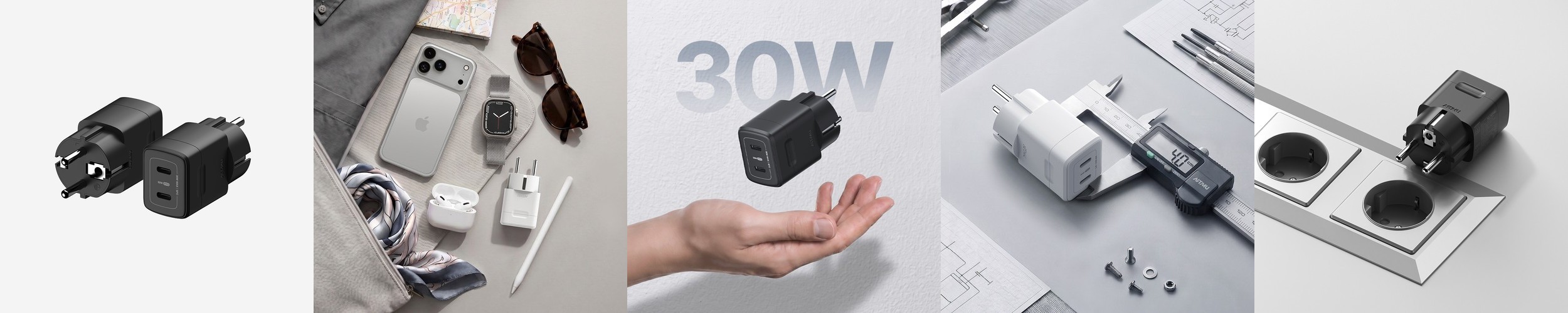 PD 45W PPS GaN 듀얼 접지 초고속 충전기 GB452 블랙