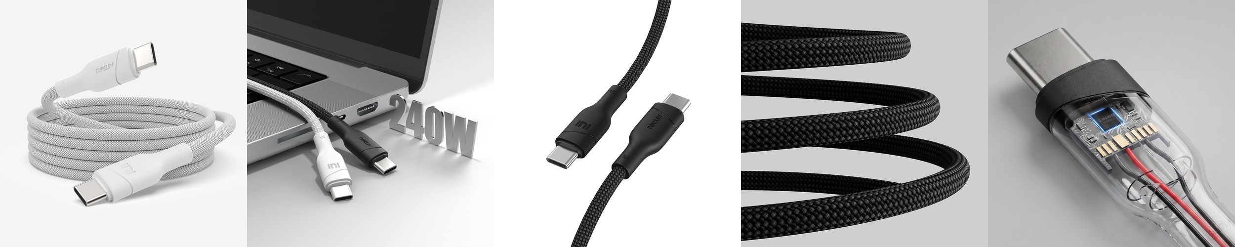 네오 C타입 to C 100W 240W 5A PD 고속충전 케이블 블랙, 1개, 0.5m