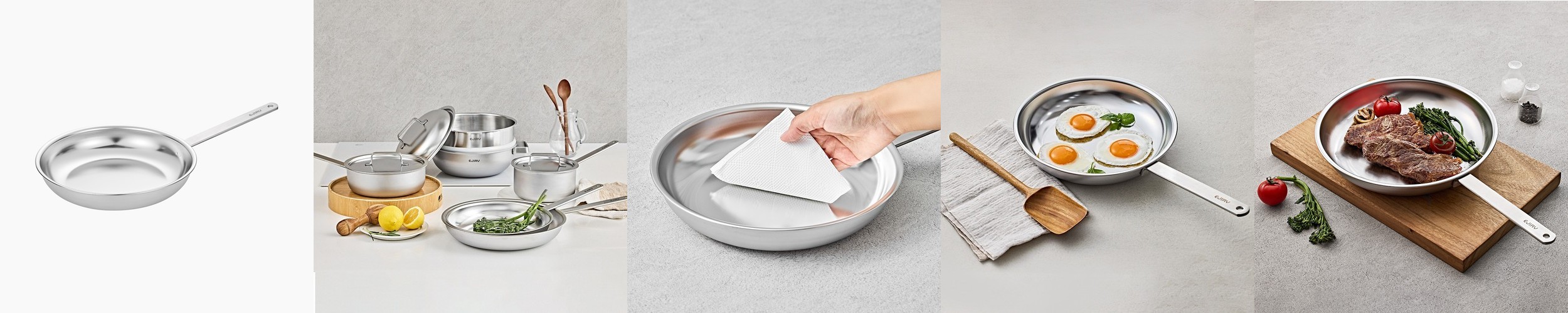 키친아트 스텐316 무연마제냄비 통5중 인덕션 멀티핸들 냄비 16cm