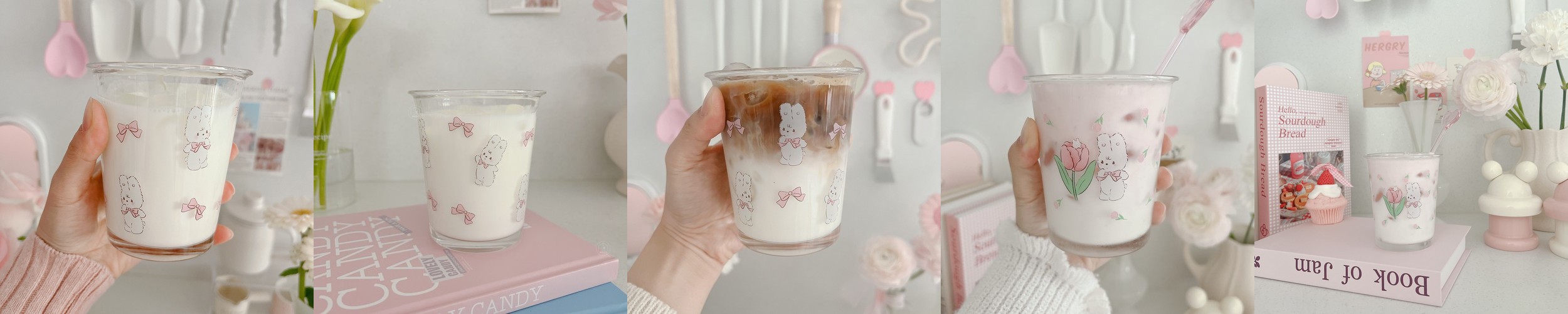 까사무띠 이중 내열 유리컵 더블월 홈카페 맥주잔 350ml, 2개, 콰드로그린