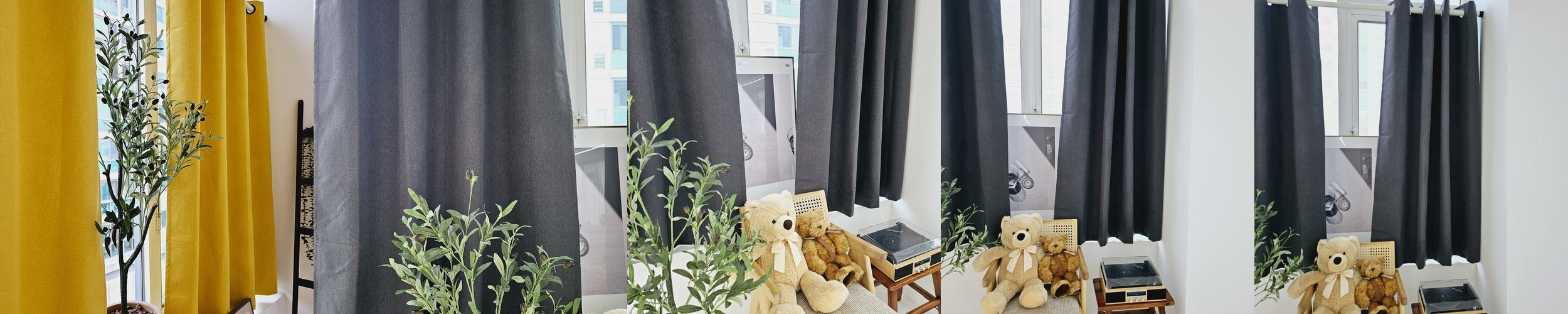 아르일랑 완벽 암막 커튼 빛차단율 100% 형상 기억 가공 1cm 민자 타입 임페리얼