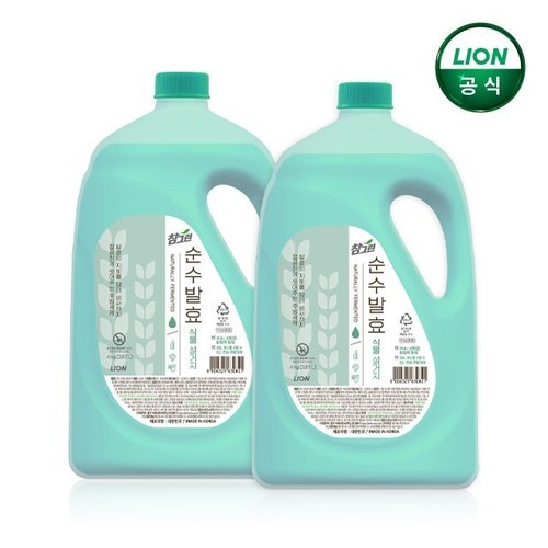 참그린 대용량 주방세제 순수발효 식물 3.87L, 2개