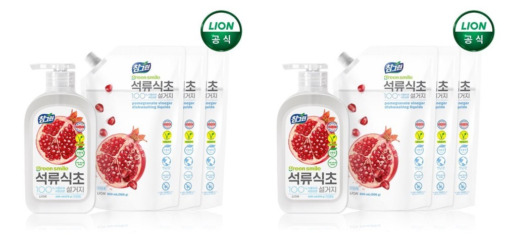 참그린 석류식초 본품 470g+리필 900gx3개/ 주방세제
