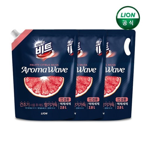 비트 아로마웨이브 2L 리필 x 4개 / 액체 세탁세제