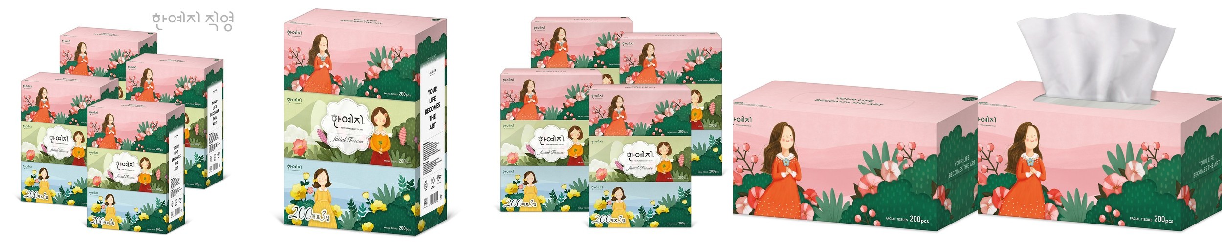올챌린지 천연펄프 각티슈 미용티슈 250매 6개+6개 부드러운 곽휴지
