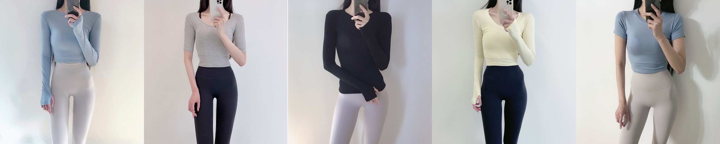 그리니치 5부소매 크롭탑 크롭티 폴웨어 숏슬리브 필라테스 요가복