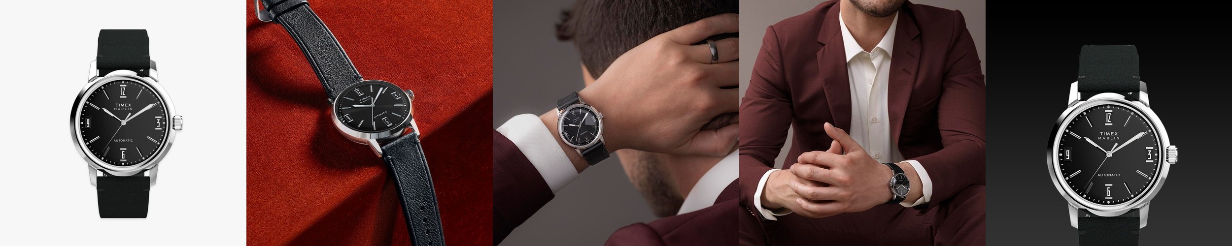 타이맥스 멀린 오토매틱 가죽스트랩 남성시계 40mm 블랙 TW2W59700