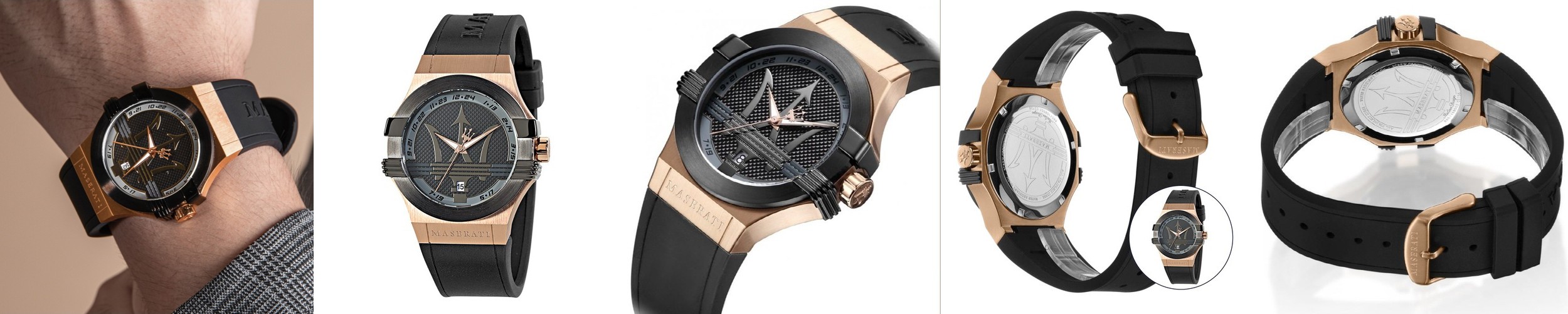 [Italian Design] 마세라티 남자 POTENZA 가죽 클래식 손목 패션 방수 쿼츠 야광시계 블랙