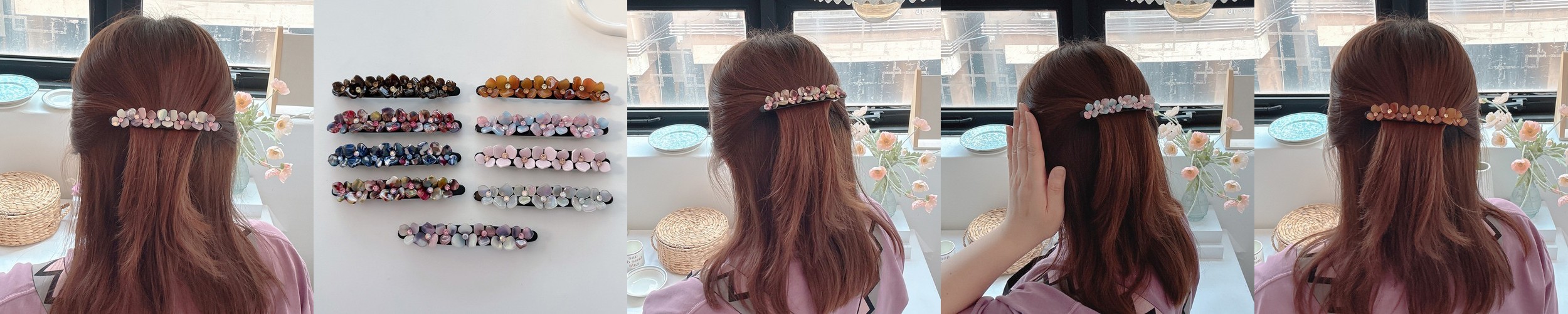 레이스룸 사선 U자 13.5cm 메탈 비녀 빅사이즈 올림머리 프렌치핀 로즈골드(유광)