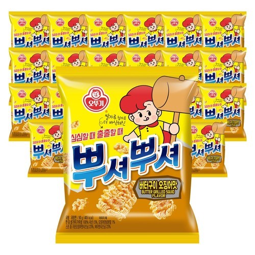[슈퍼적립] [네이버 ONLY] 오뚜기 뿌셔뿌셔 12개 2가지 맛 선택 (제주마농버터맛 바베큐맛 양념치킨맛 불고기맛 콘크림스프팝콘 나쵸 크리스피롤 외)
