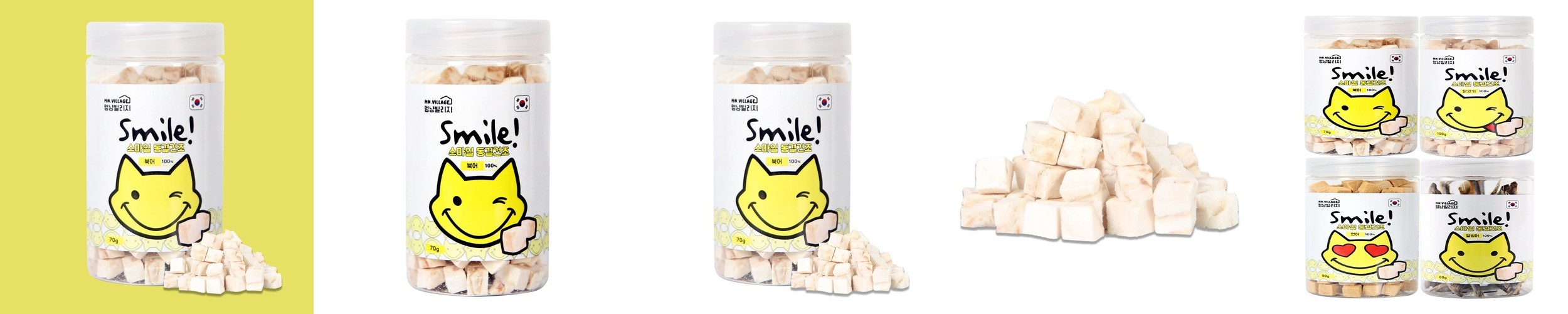 멍냥빌리지 스마일 강아지 동결건조 간식 트릿 강아지 북어, 70g, 1개