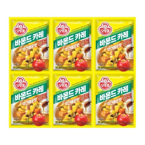 오뚜기 프리미엄바몬드카레 고형 약간매운맛, 200g, 4개