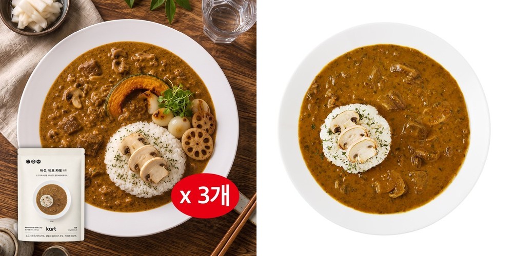 버섯 비프 카레 / 요이벤 일본식 3분카레 150g, 30개