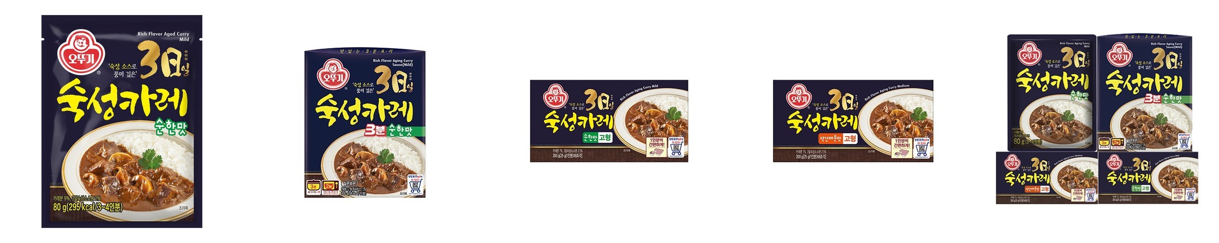 오뚜기 프리미엄바몬드카레 고형 약간매운맛, 200g, 4개