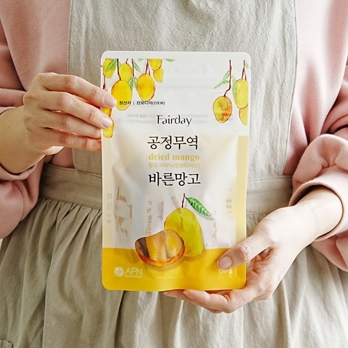 건망고 함량 95% 말랭이 베트남 말린 애플망고 슬라이스 80g, 10개