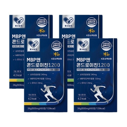헬시알엔 엠비피 MBP 앤 콘드로이친 1200 콘도로이친 콘드로친 60정, 4개