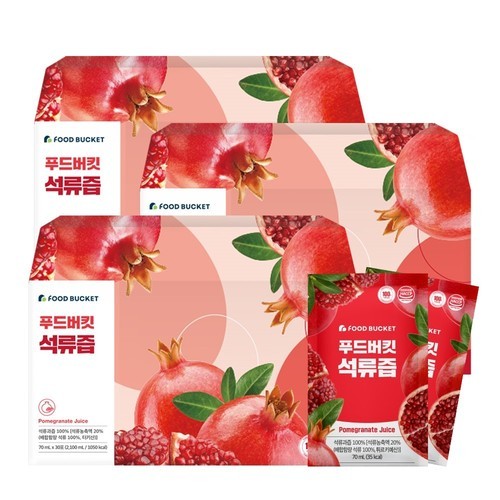 푸드버킷 석류100% 만든 석류즙 30포, 3개