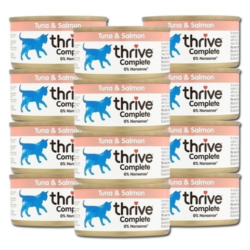 쓰라이브 컴플리트 주식캔 고양이습식사료 참치+연어, 75g, 12개