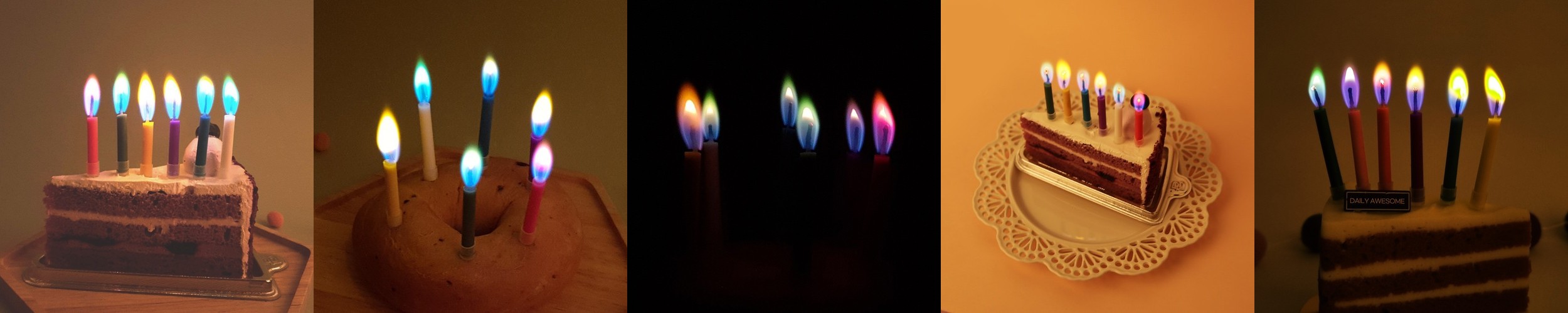 썸원파티 무지개 오로라 초 생일 파티 케이크초
