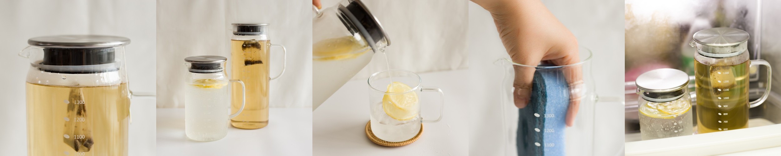 에지리 내열유리 냉장고 물병 900ml, 1개