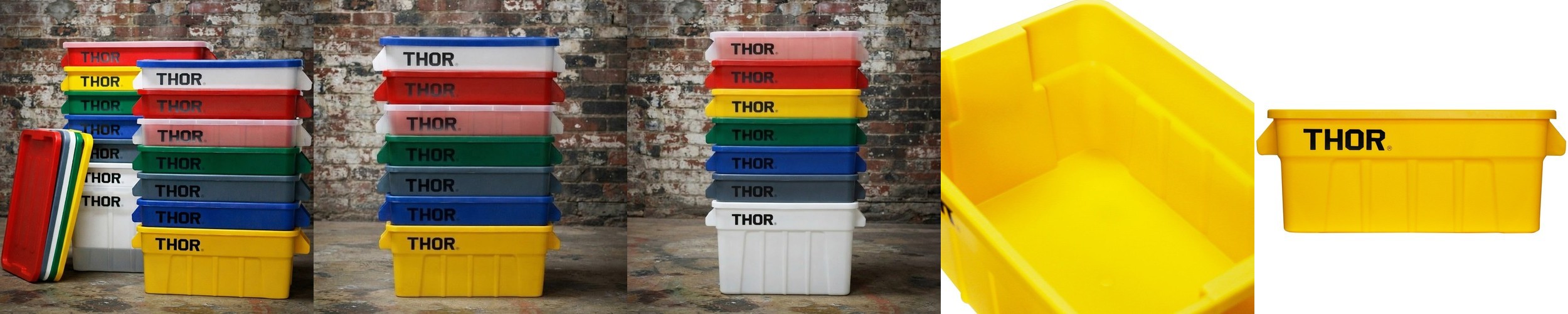 토르 박스 53L 노랑 THOR 사각 컨테이너 토트 수납 리빙 박스