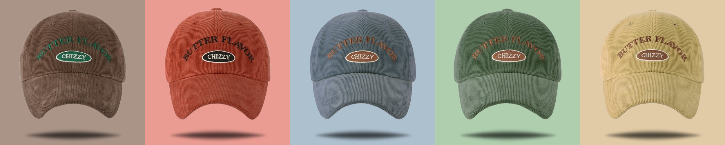 국내제작 CHIZZY로고 코듀로이 모자 여성 골덴 캡모자