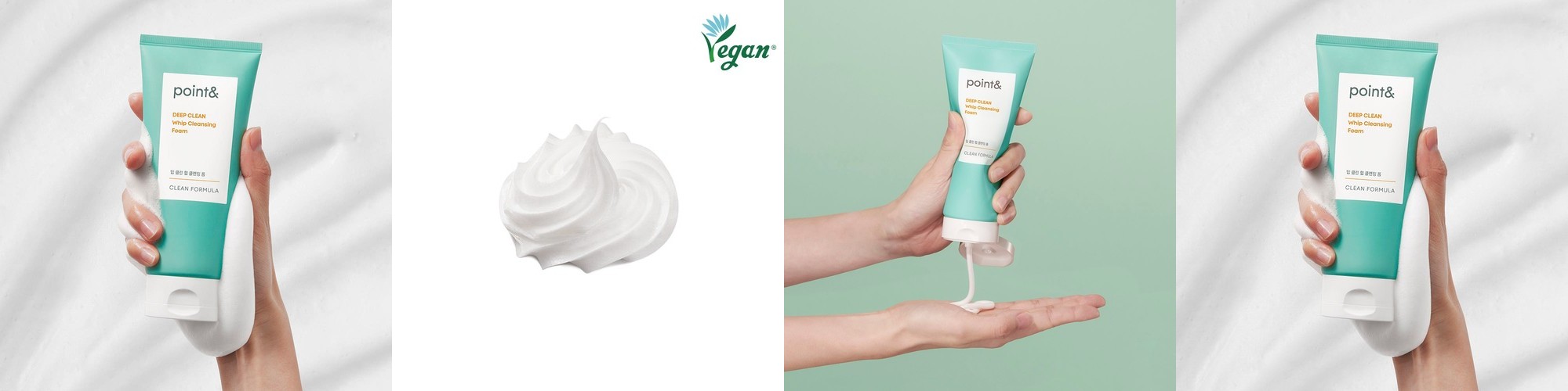 [3개묶음] 포인트앤 딥 클린 휩 클렌징폼 / 약알칼리성 수부지 모공 세안제 200ml, 3개