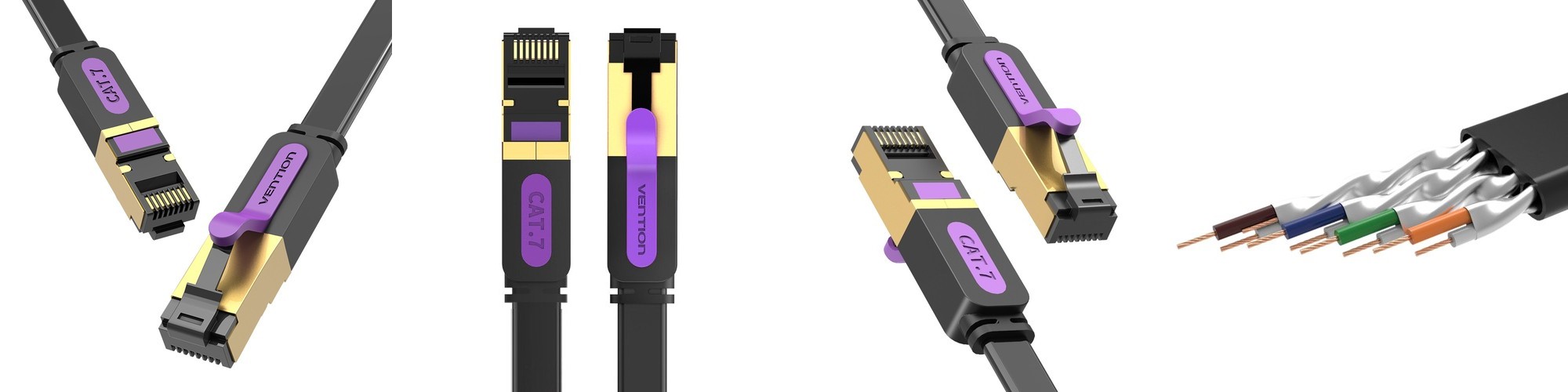 CAT8 기가랜선 이더넷 케이블 플랫 1.5m, 화이트