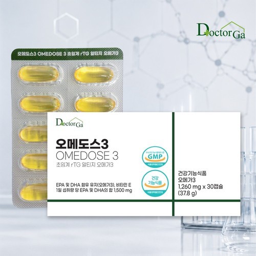 [18개월분] 닥터브라이언 rTG 알티지 오메가3 1400 프리미엄 DHA EPA 180캡슐, 3개