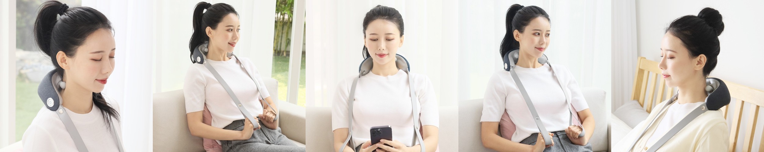 포유넥 무선 온열 목 어깨 승모근 마사지기 MVP-705