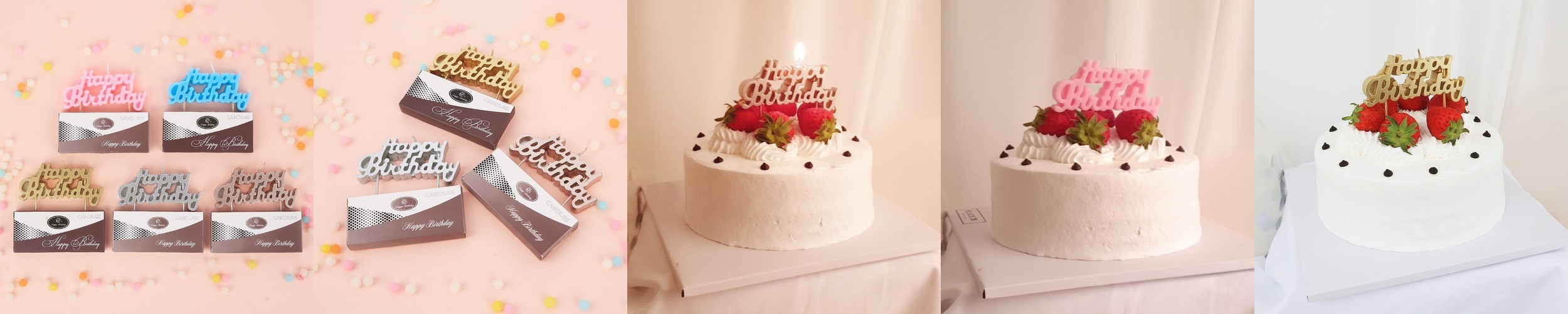 썸원파티 파스텔 초 HBD 생일파티 레터링 케이크 초