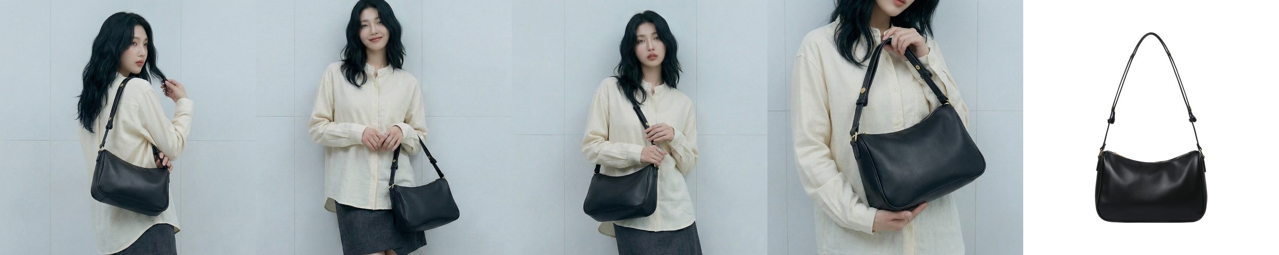 [먼슬리무드] 피노라 숄더백 (2색상) 블랙
