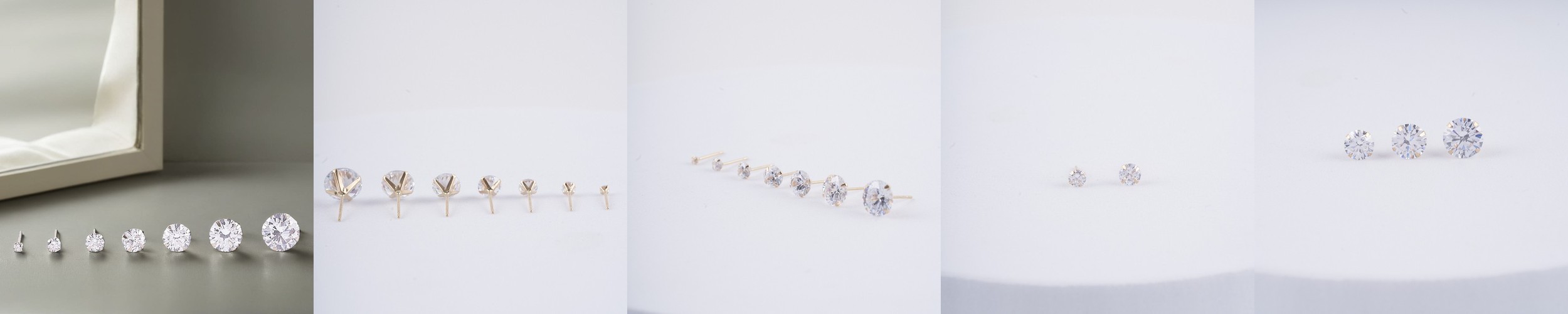 14k 금 큐빅 귀걸이 2MM – 8MM 데일리 심플 귀걸이 한쌍