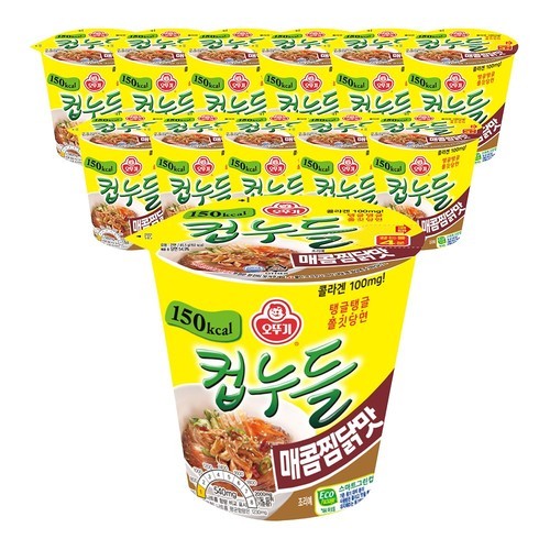 오뚜기 컵누들 매콤찜닭맛 45.5g, 12개