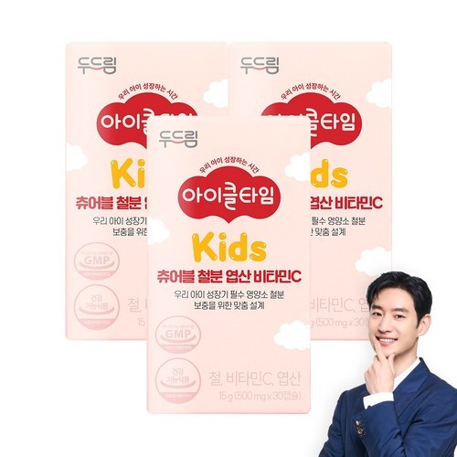 [두드림] 아이클타임 츄어블 철분 엽산 비타민C 30캡슐, 1개