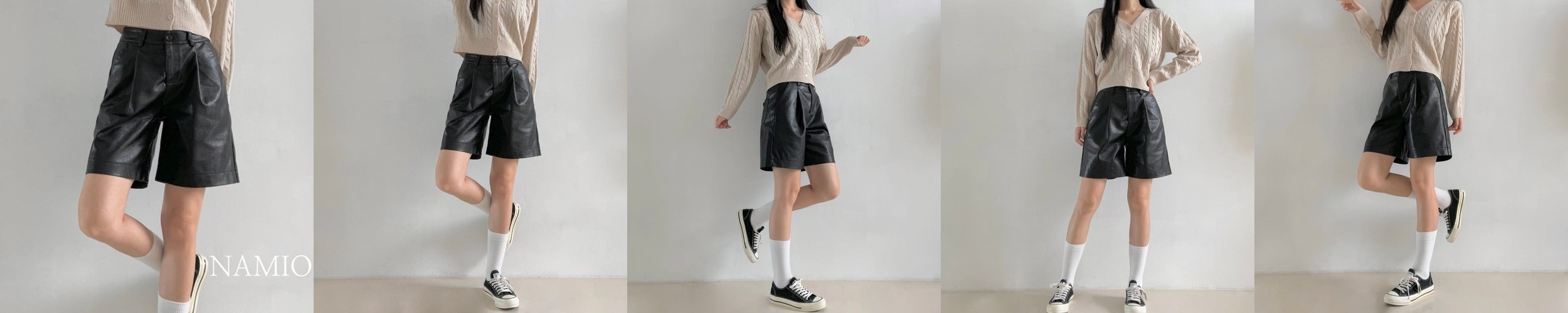 하마마스 워싱 린넨 9부 와이드 밴딩 팬츠